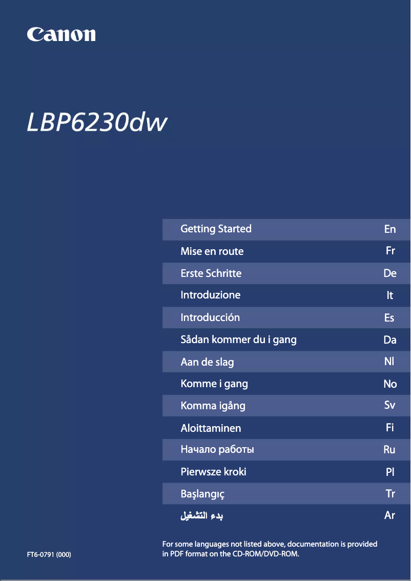 First page image of the manual for i-SENSYS LBP6230dw