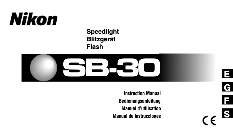 First page image of the manual for SB-30