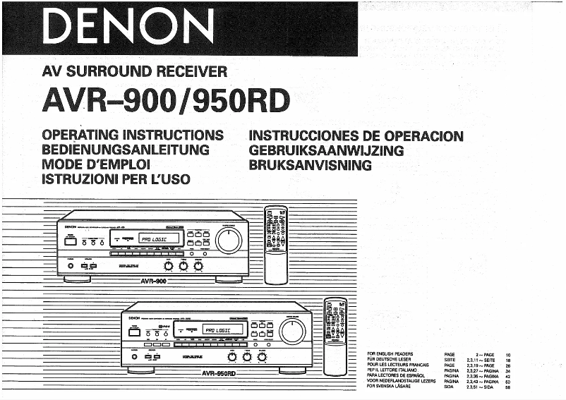First page image of the manual for AVR-900