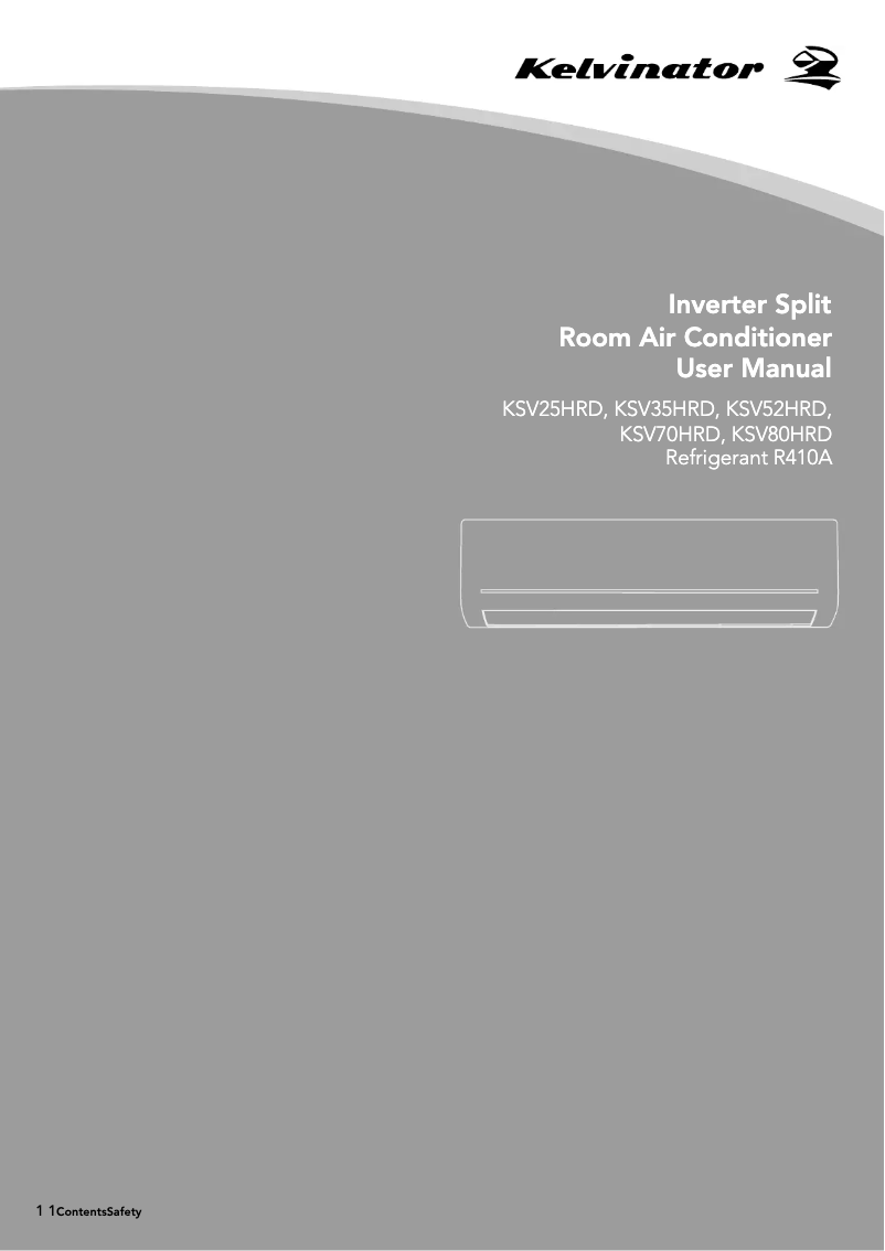 First page image of the manual for KSV35HRD