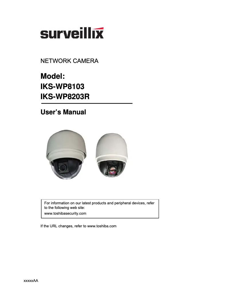 Page 1 of the manual User Manual Toshiba IKS-WP8203R