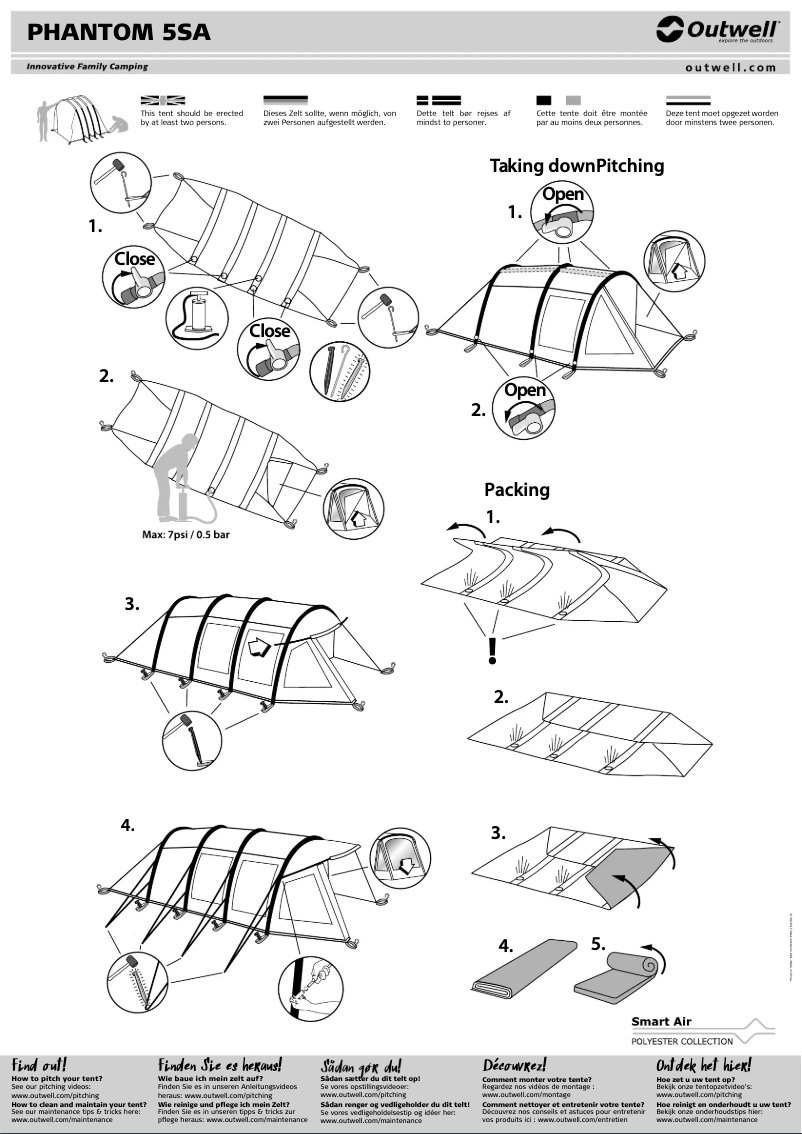 First page image of the manual for Phantom 5SA