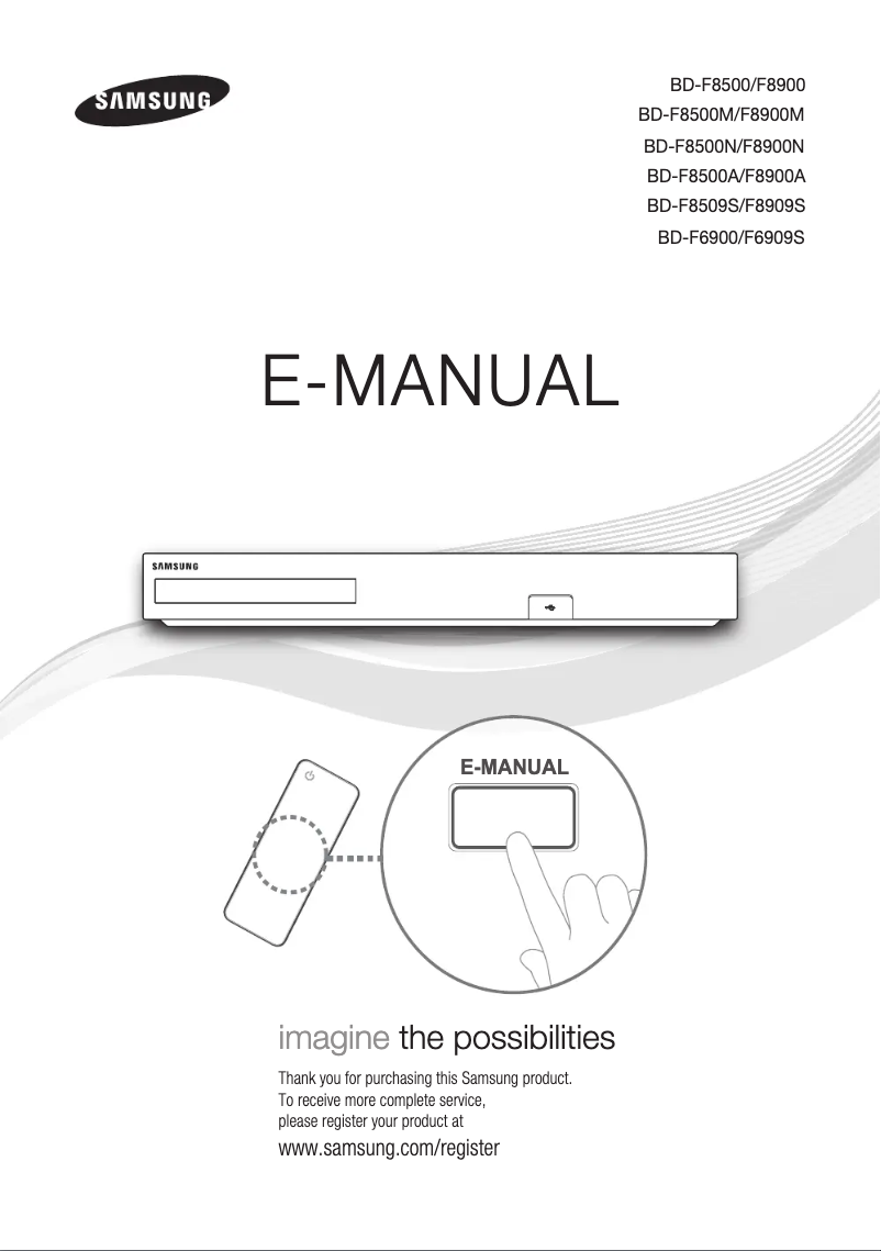 Page 1 of the manual User Manual Samsung BD-F8500N