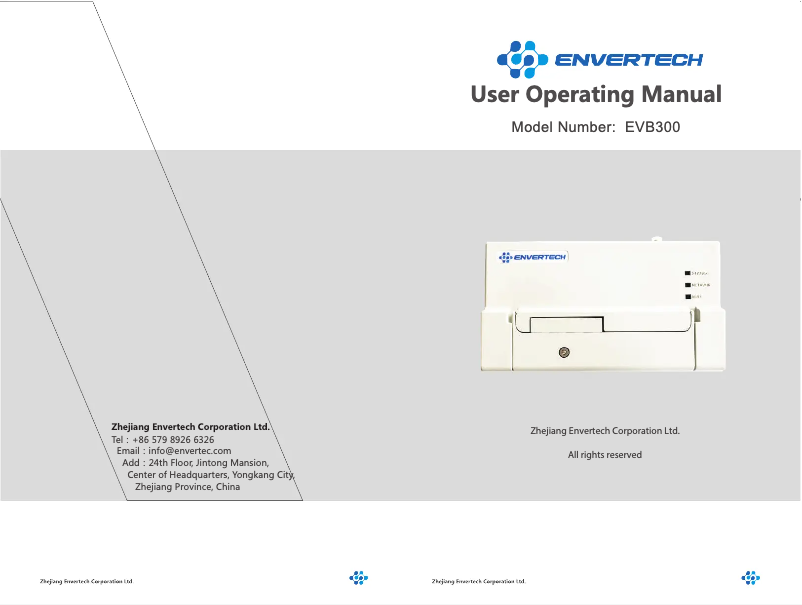 First page image of the manual for EVB300