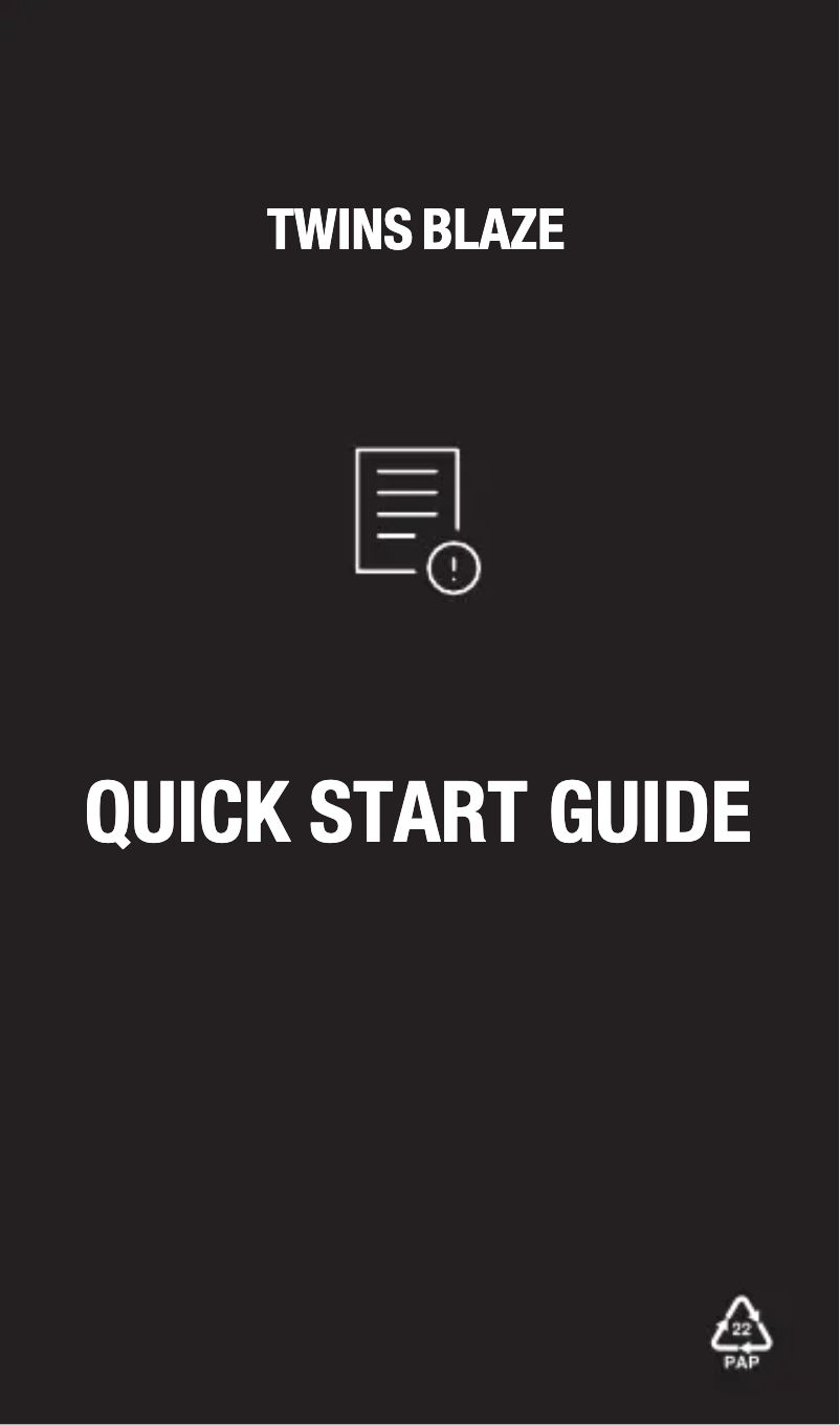 First page image of the manual for Twins Blaze