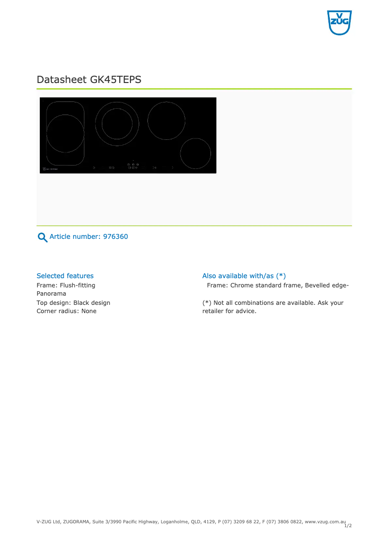 First page image of the manual for GK45TEPSF