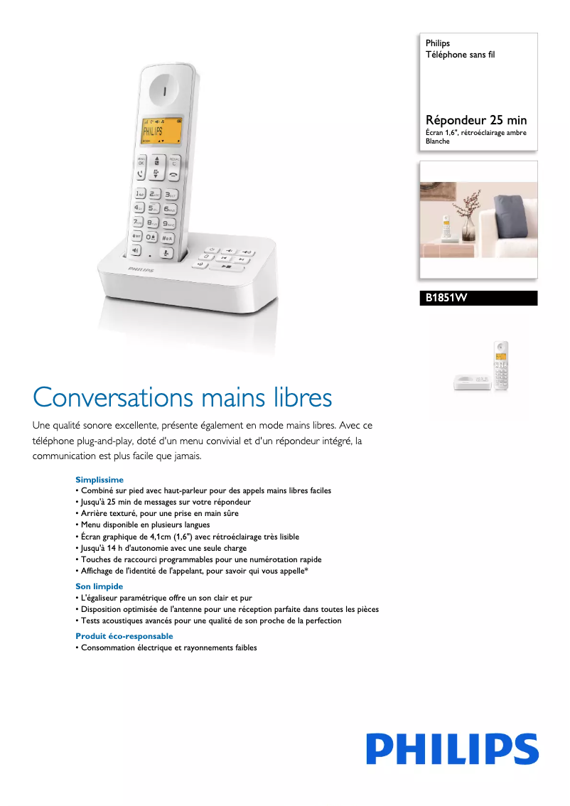 First page image of the manual for B1851W