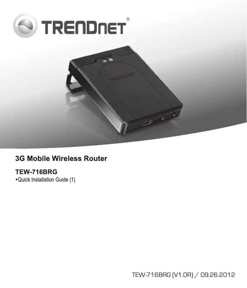 First page image of the manual for TEW-716BRG