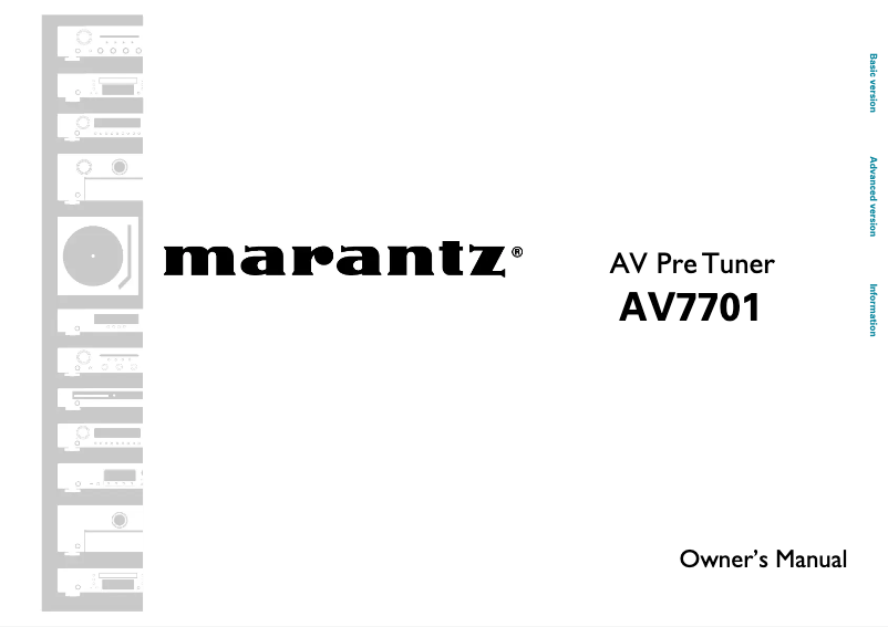 Page 1 of the manual Instruction Manual Marantz AV7701