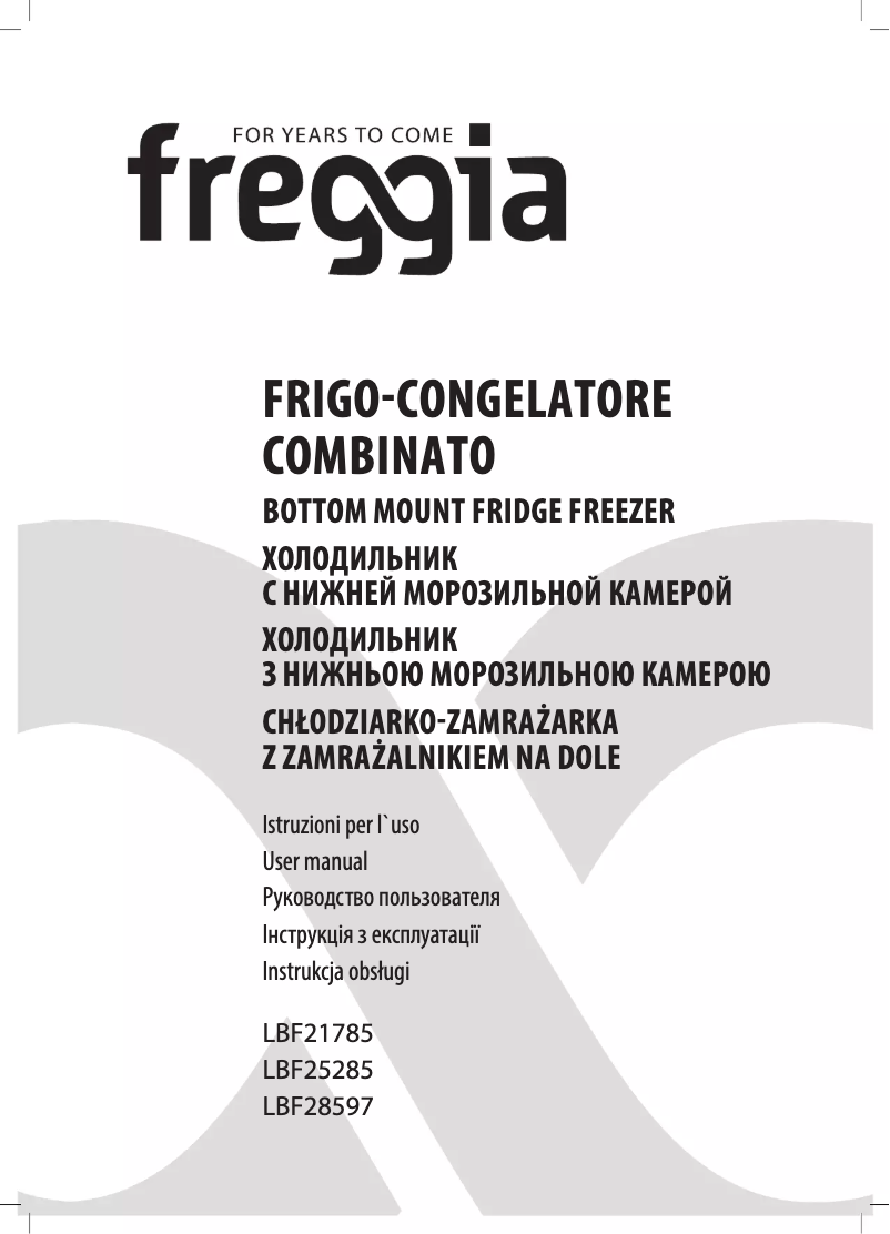 Page 1 of the manual User Manual Freggia LBF25285X