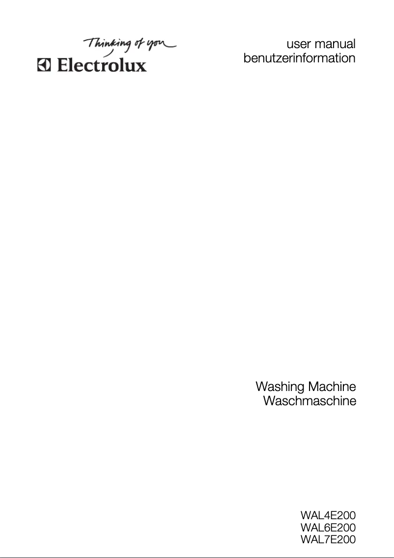 Page 1 of the manual User Manual Electrolux WAL4E200