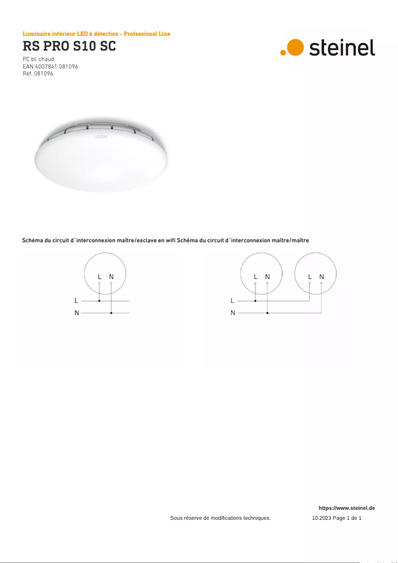 Page 1 of the manual Wiring Diagram Steinel RS PRO S10 SC