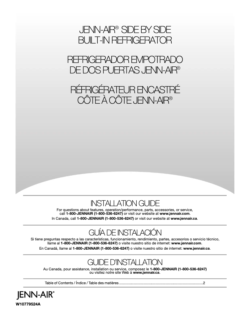 Page 1 de la notice Guide d'installation Whirlpool JS42PPDUDE