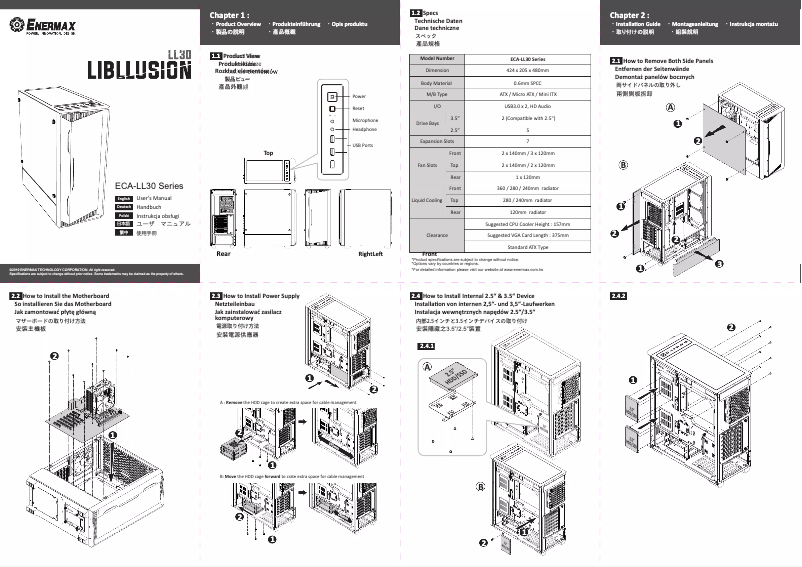 First page image of the manual for Libllusion LL30 ECA-LL30