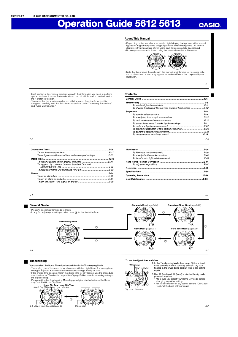 Page 1 of the manual User Manual Casio G-Shock GMA-S140-8AER