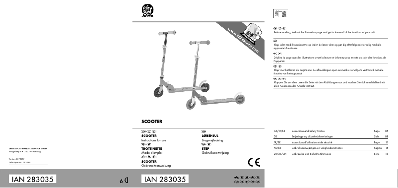 First page image of the manual for IAN 283035