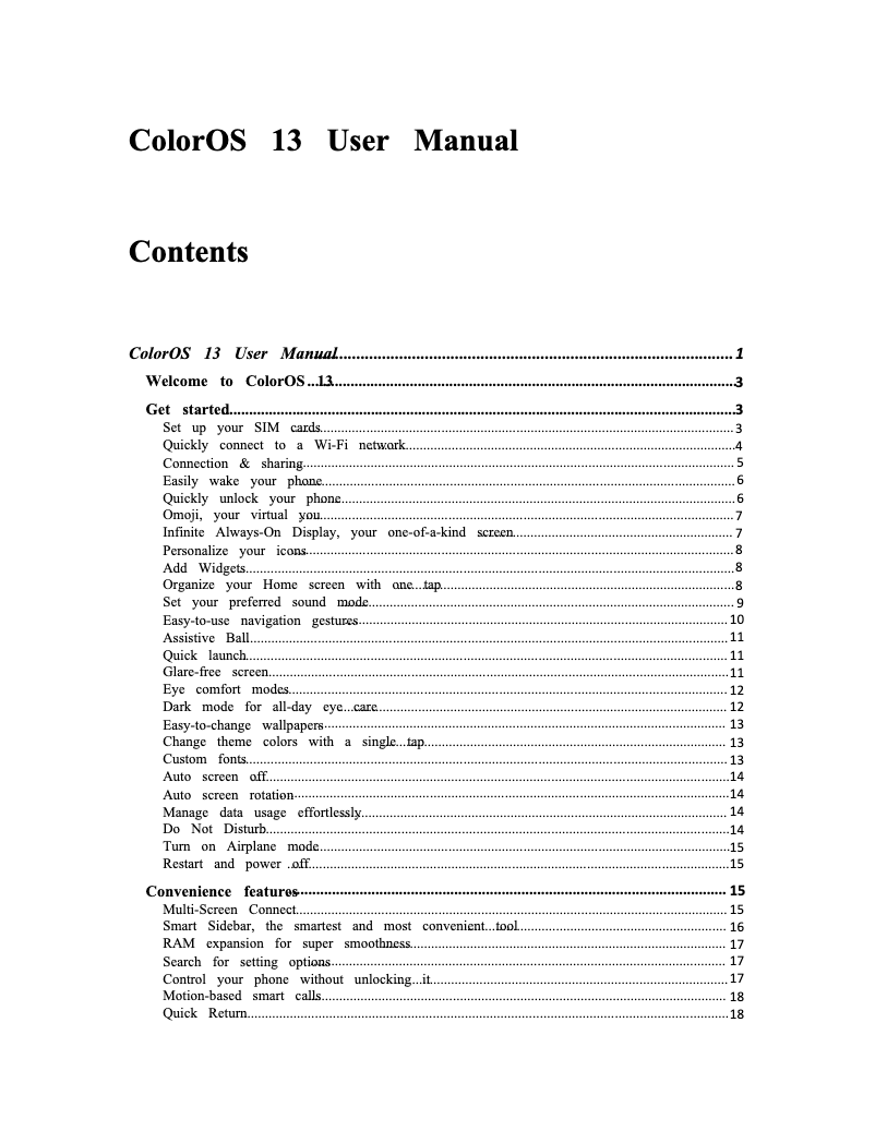 Page 1 of the manual User Manual Oppo Find X7