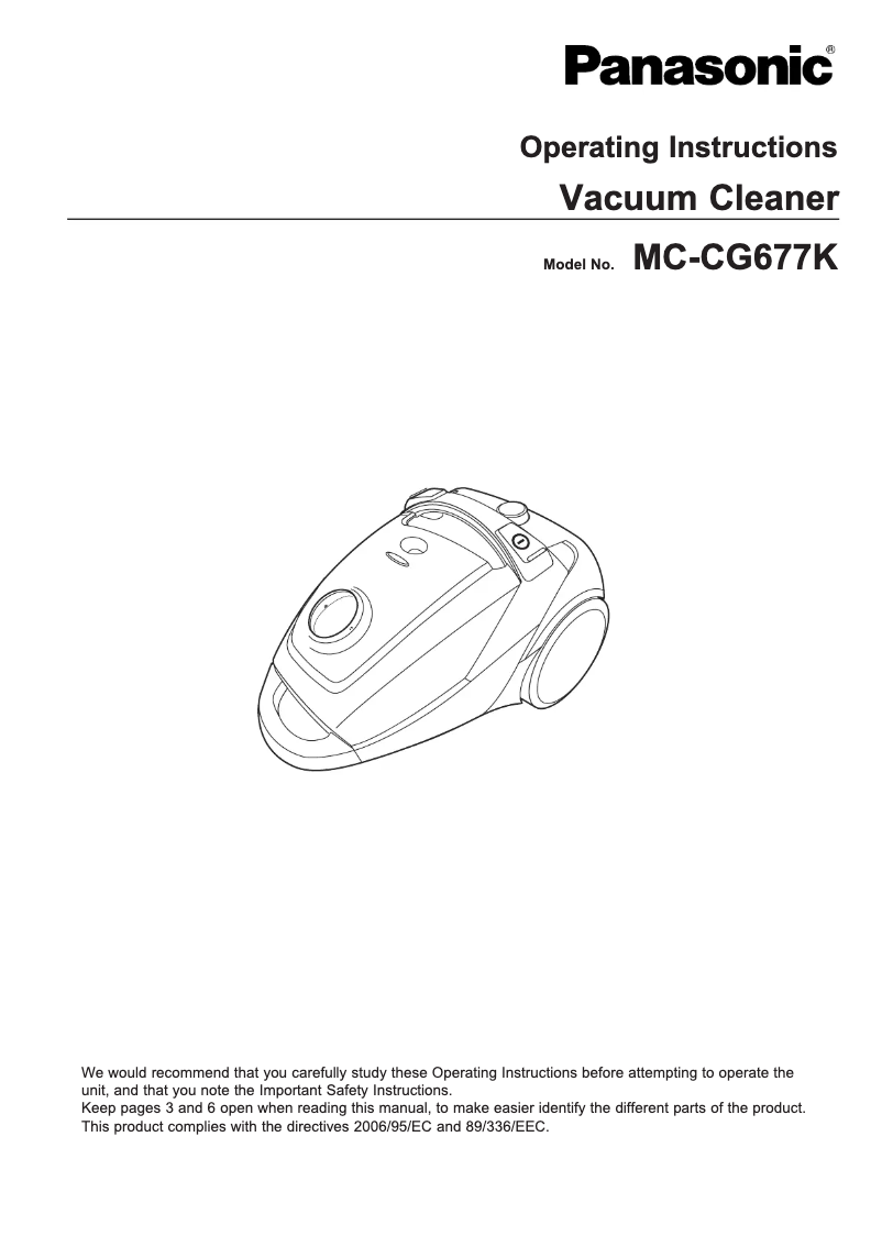 First page image of the manual for MC-CG677K