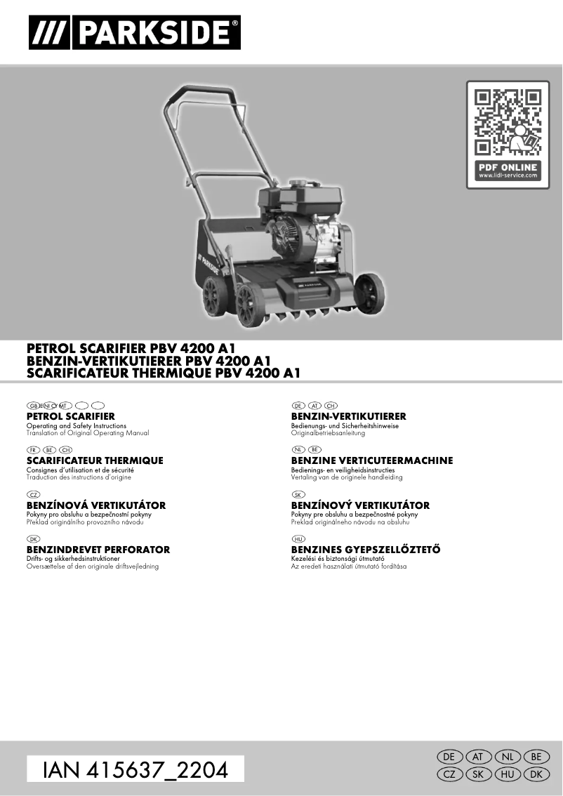 Page 1 of the manual User Manual Parkside PBV 4200 A1