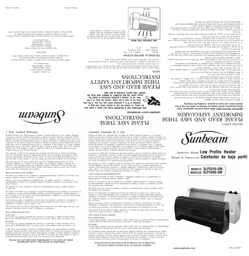 First page image of the manual for SLP3300-UM