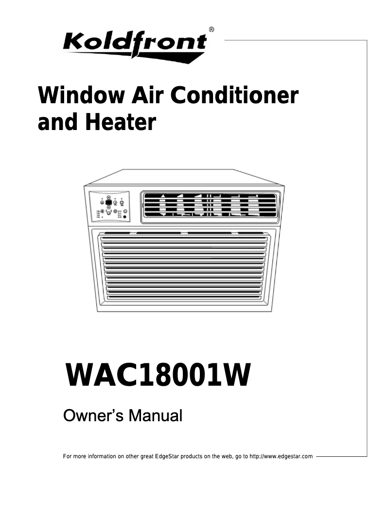 First page image of the manual for WAC18001W
