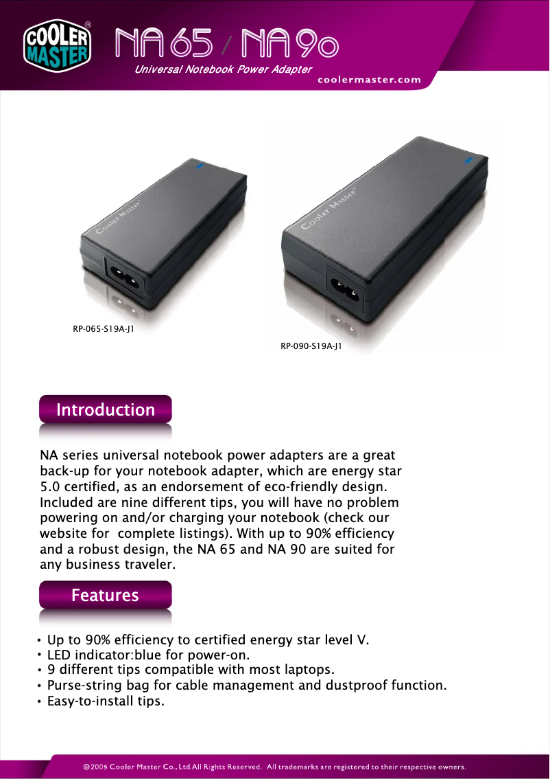 First page image of the manual for NA 90