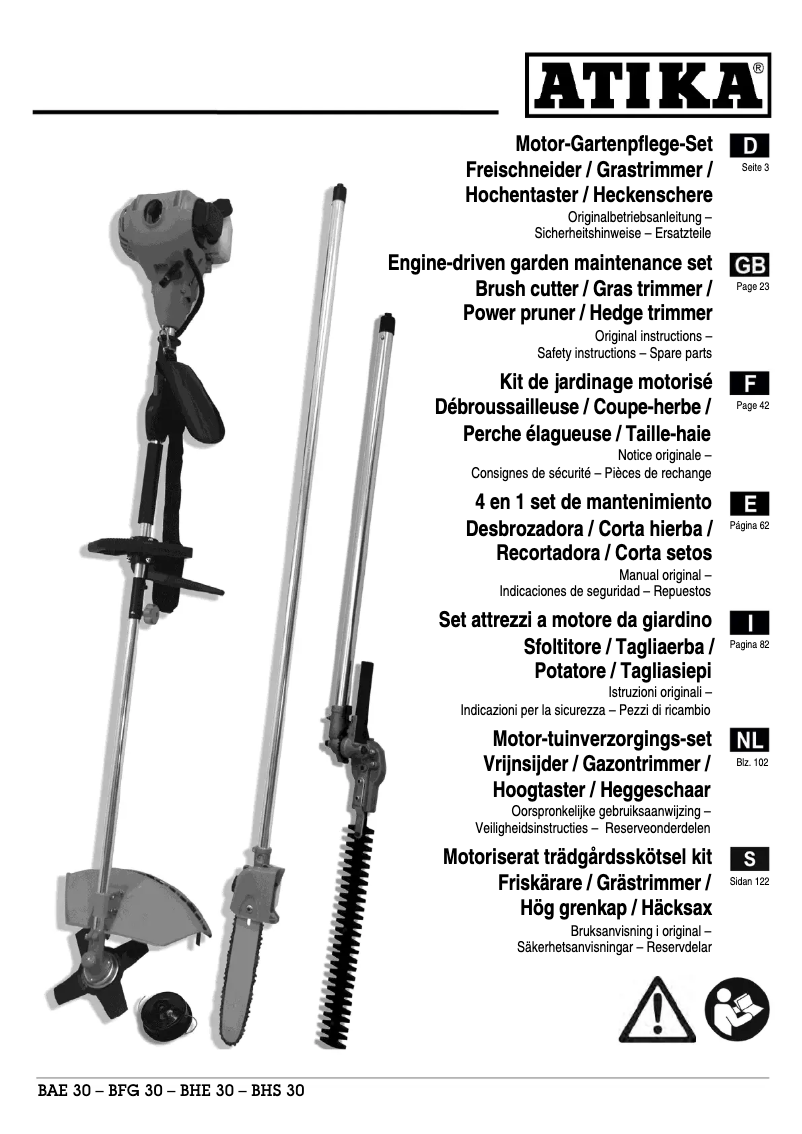 Page 1 of the manual User Manual ATIKA BF 31-4T