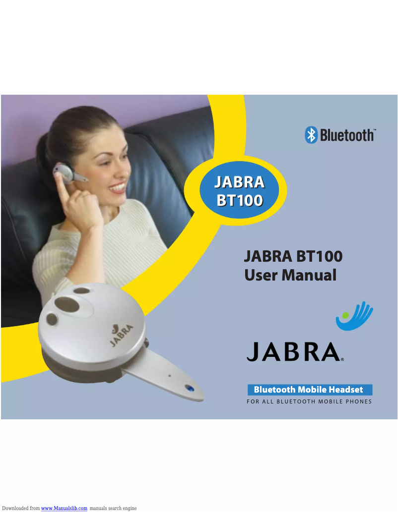 Page 1 of the manual User Manual Jabra BT100