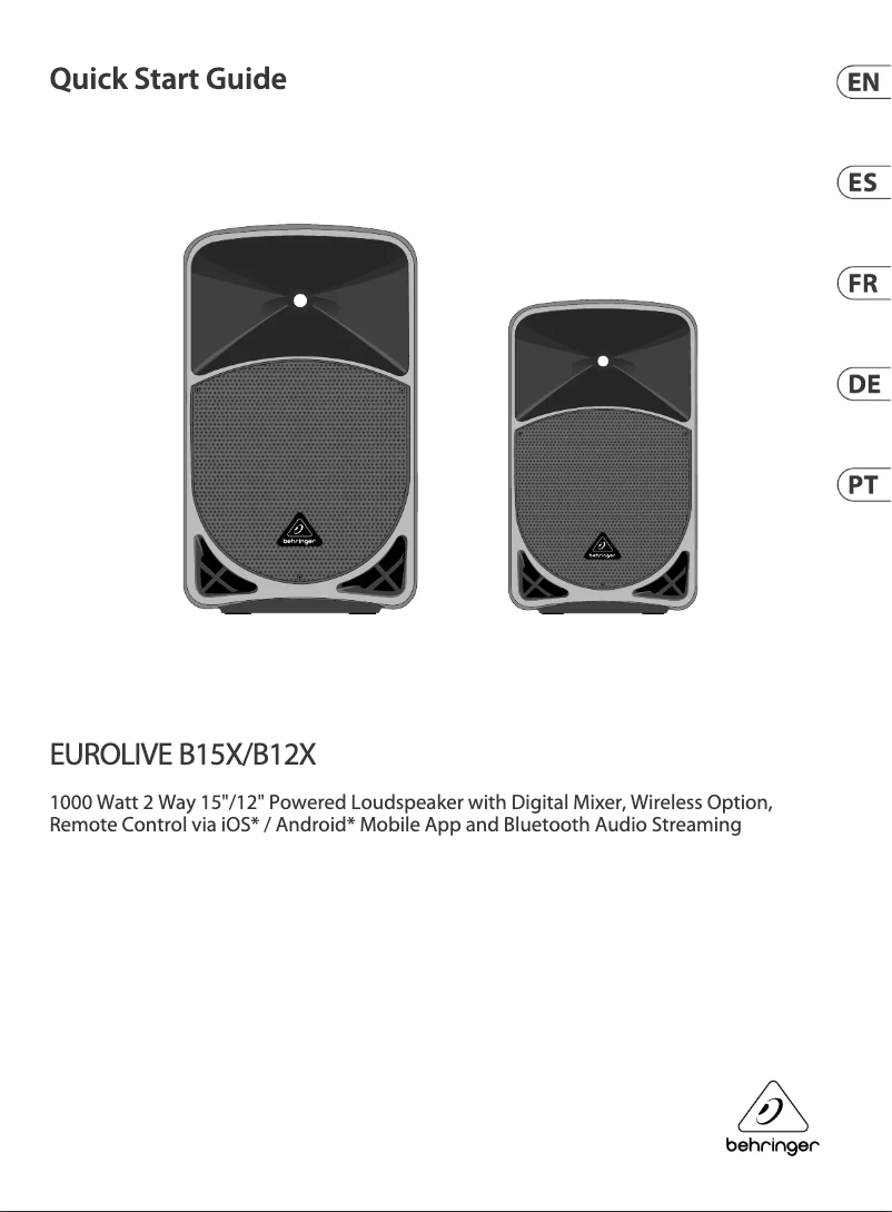 Page 1 of the manual User Manual Behringer Eurolive B15X