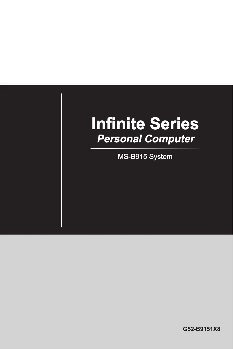 First page image of the manual for Infinite 9SI-890MYS
