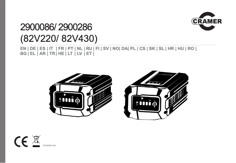 Page 1 of the manual User Manual Cramer 82V430G