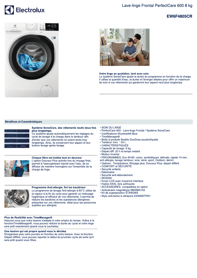 First page image of the manual for EW6F4805CR