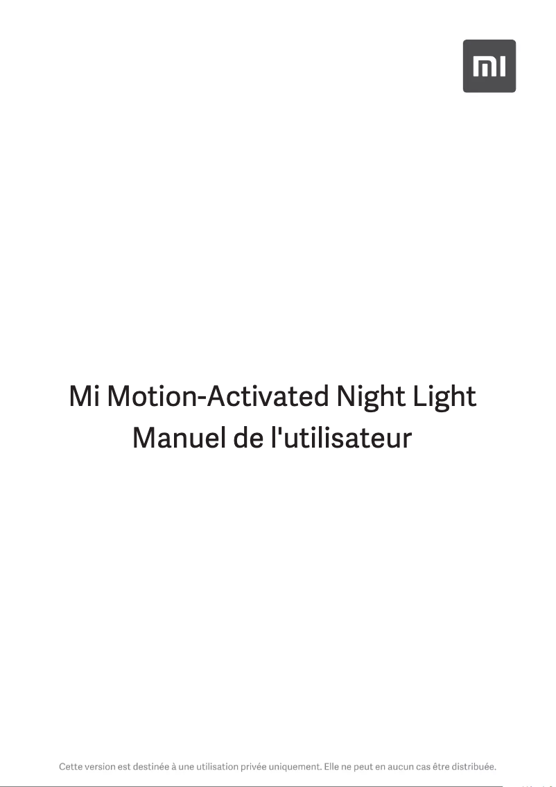 Page 1 of the manual User Manual Xiaomi Mi Motion-Activated Night Light