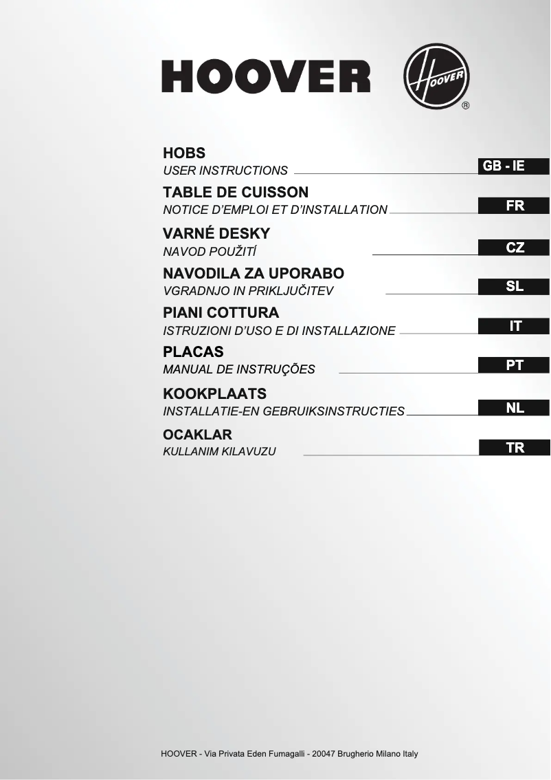 Page 1 of the manual User Manual Hoover HGV 7550 B