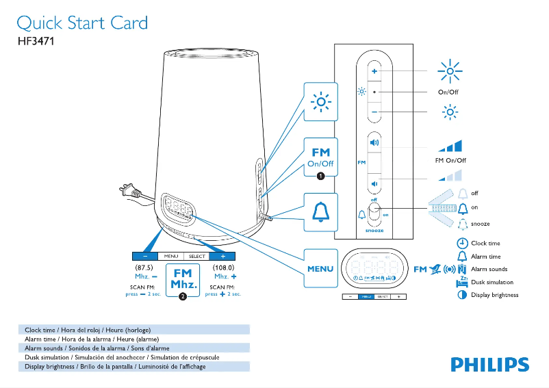 Page 1 of the manual Quick Start Guide Philips Wake-up Light HF3471