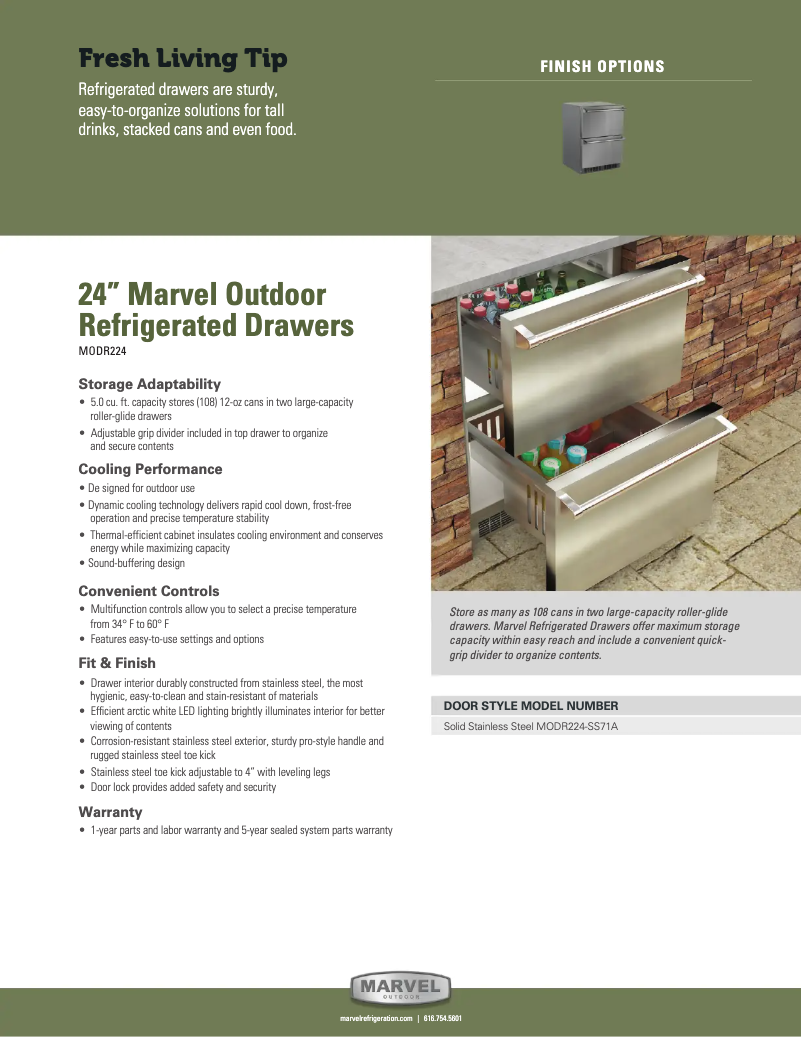 Page 1 of the manual Installation Guide Marvel MODR224SS71A