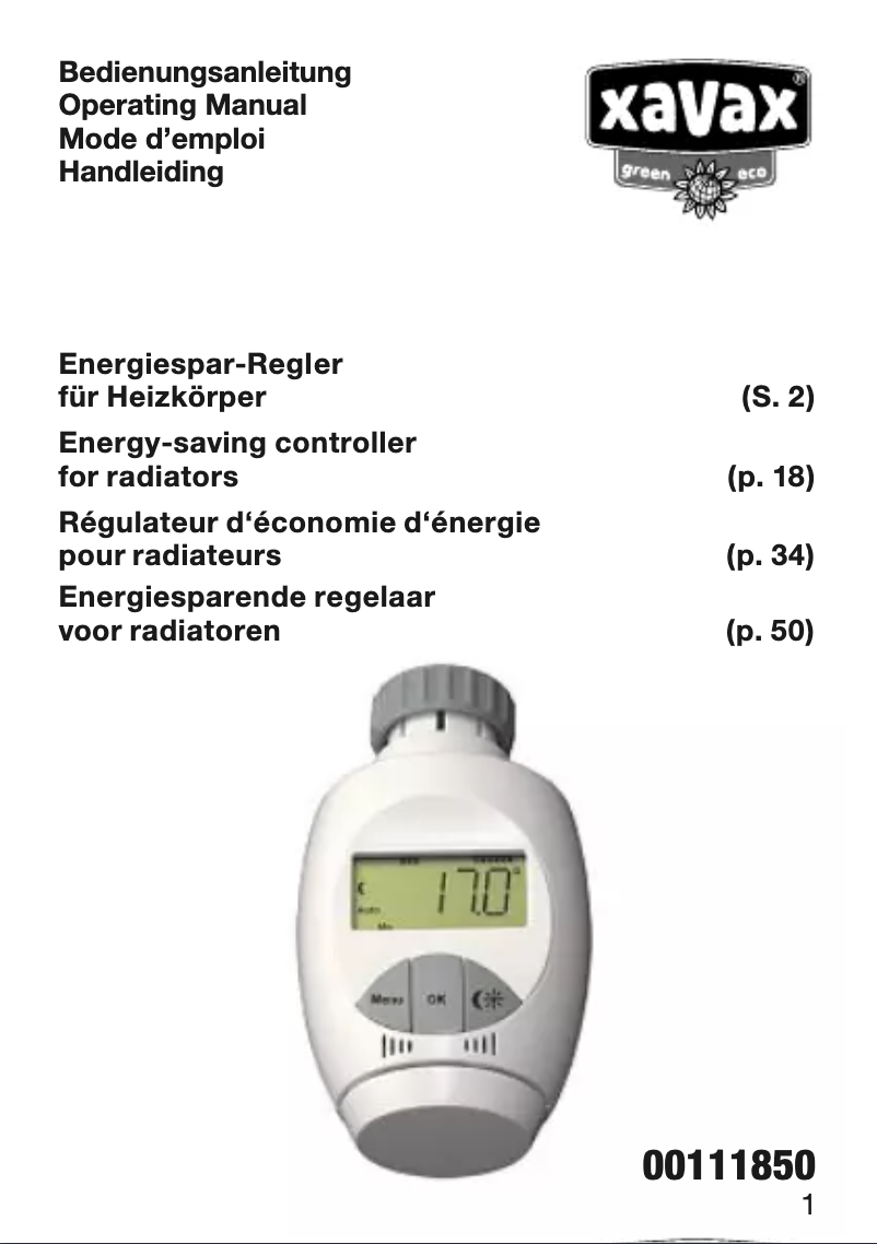 Page 1 of the manual User Manual Xavax 111850
