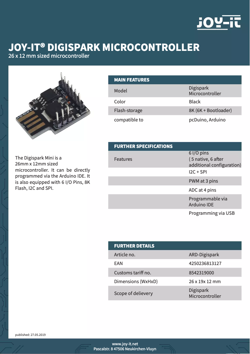 Image de la première page du manuel de l'appareil ARD-DIGISPARK