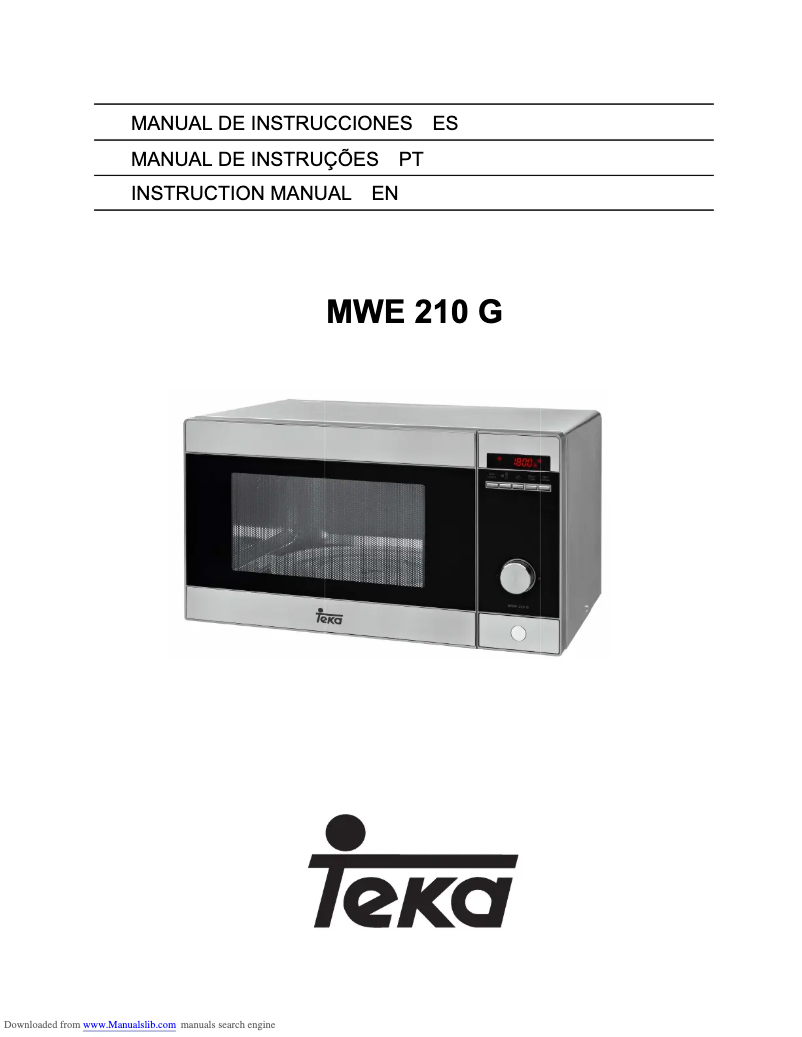 Page 1 of the manual User Manual Teka MWE 210 G