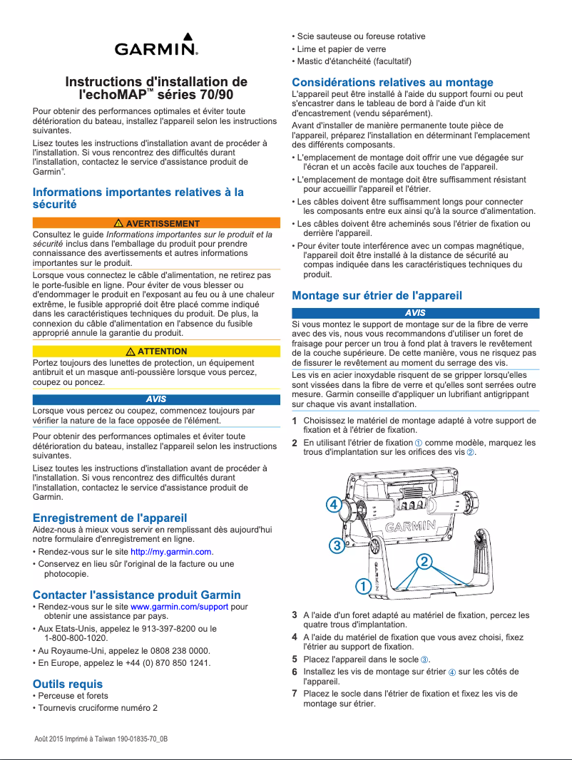 First page image of the manual for EchoMAP 71sv