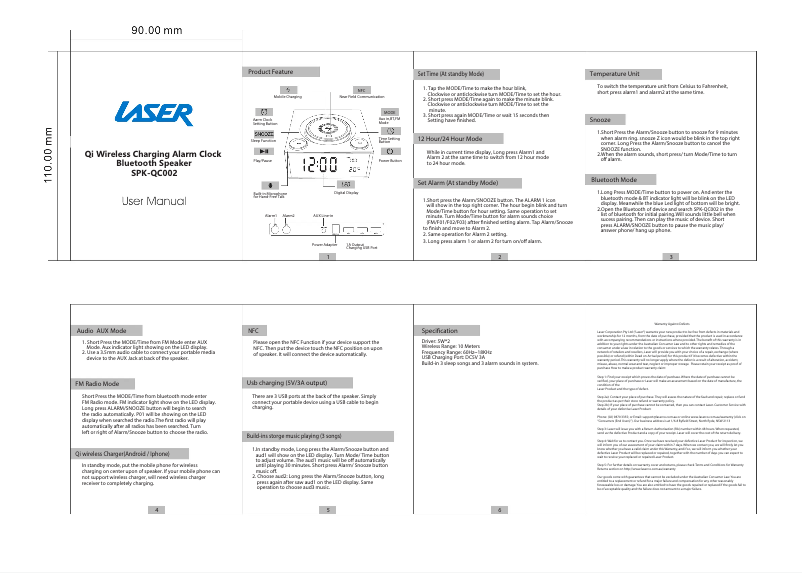 First page image of the manual for SPK-QC002