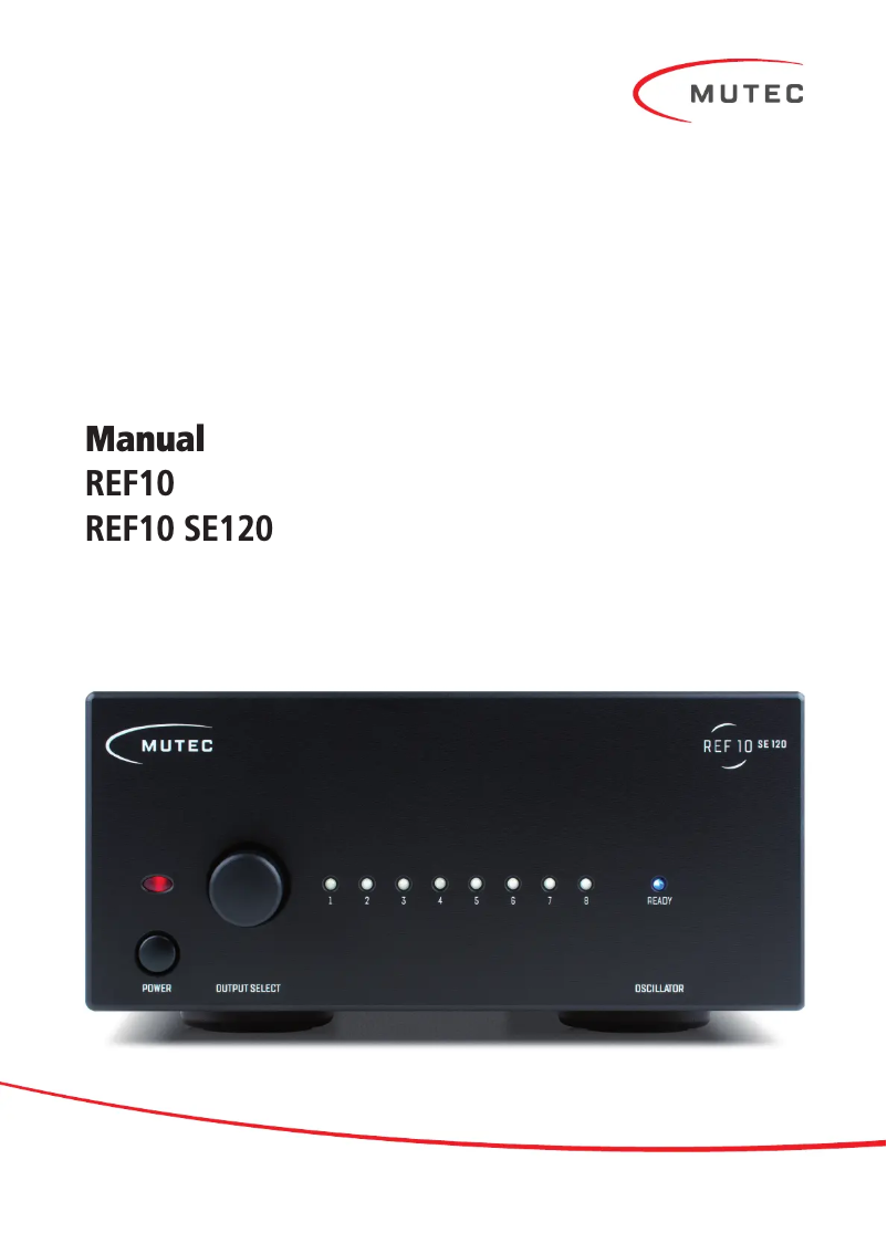 First page image of the manual for REF10 SE120