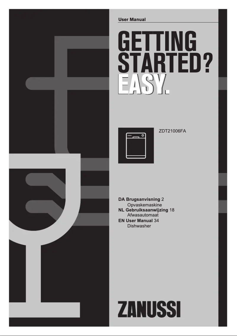 Page 1 of the manual User Manual Zanussi ZDT21006FA