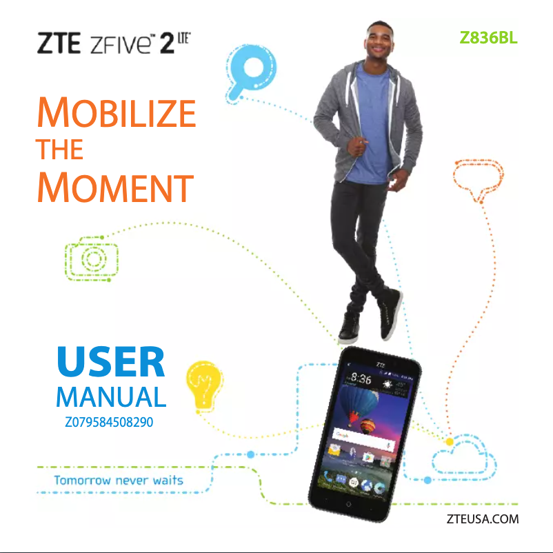 First page image of the manual for ZFive 2 LTE