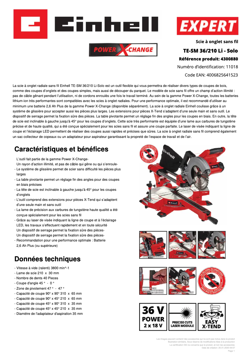 First page image of the manual for TE-SM 36/210 Li