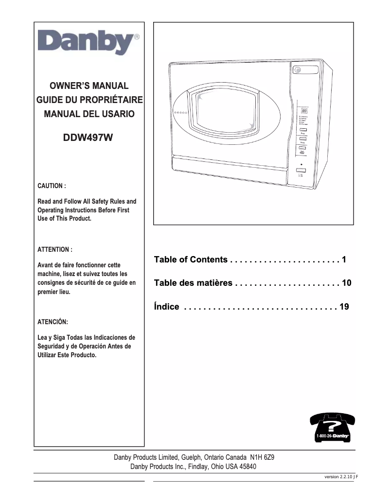 First page image of the manual for DDW497W