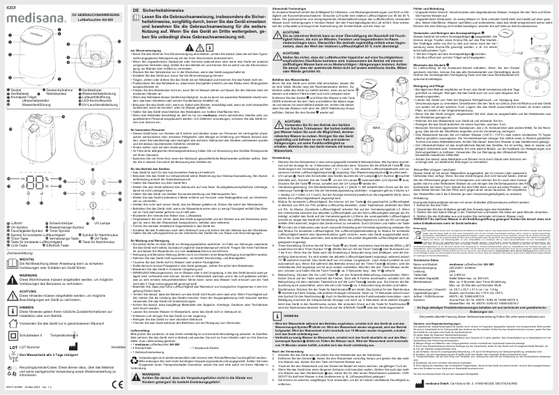 Page 1 of the manual User Manual Medisana AH 680