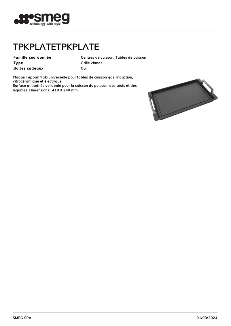 First page image of the manual for TPKPLATE
