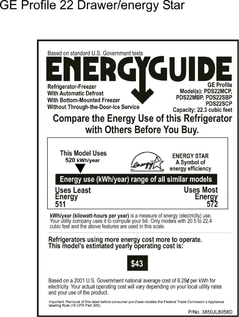 First page image of the manual for Profile PDS22SBPLSS