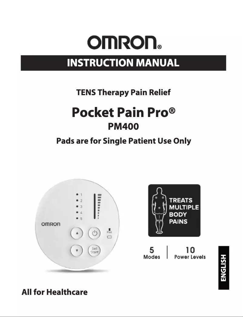 Page 1 of the manual User Manual Omron Pocket Pain Pro PM400
